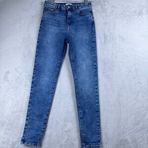 Forever 21 Skinny Jeans Denim Stretch Mid Rise Pockets Womens Blue Size 27